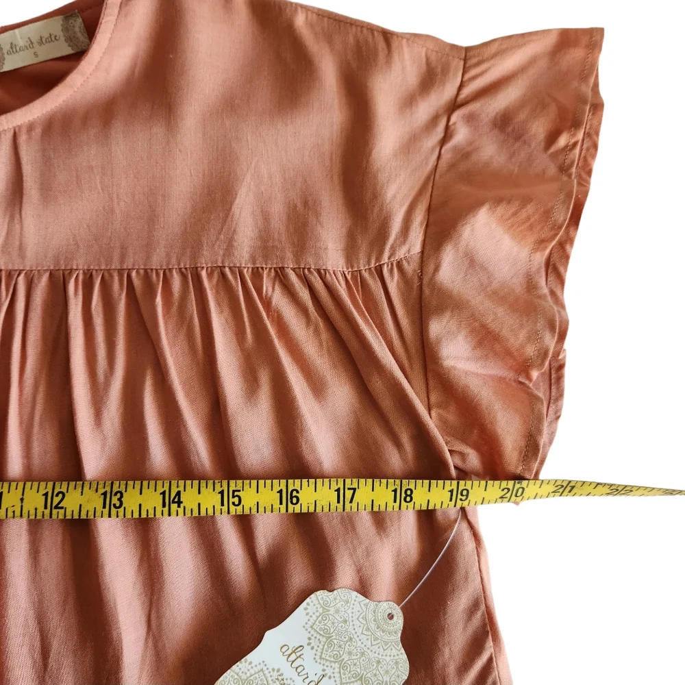 Altar'd State Linen Blend Mini Dress in Peach Coral Size Small